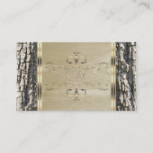 Rustieke boomschors Wood Grain Gold  Monogram Visitekaartje (Voorkant)