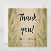 Rustieke Boomstam en Mos Bos Bedankkaart (Voorkant)