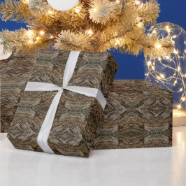 Rustieke Boomstam Foto Zuidwest Diamant Patroon Cadeaupapier