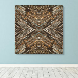 Rustieke Boomstam Foto Zuidwest Diamant Patroon Canvas Afdruk