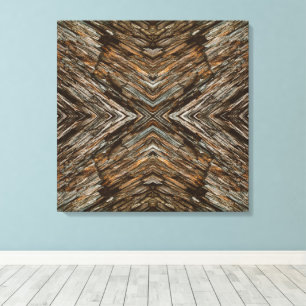 Rustieke Boomstam Foto Zuidwest Diamant Patroon Canvas Afdruk