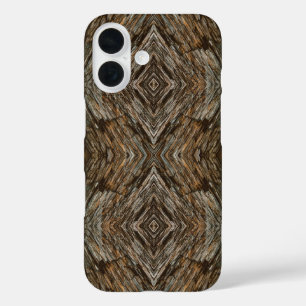 Rustieke Boomstam Foto Zuidwest Diamant Patroon iPhone 16 Hoesje