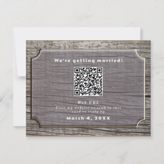 Rustieke boomstructuur  RSVP kaartje (Voorkant)