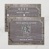 Rustieke boomstructuur  RSVP kaartje (Voorkant / Achterkant)