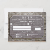 Rustieke boomstructuur  RSVP kaartje (Achterkant)