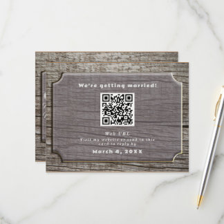 Rustieke boomstructuur  RSVP kaartje