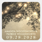 Rustieke  boomtak bruiloft gunst Stickers (Voorkant)