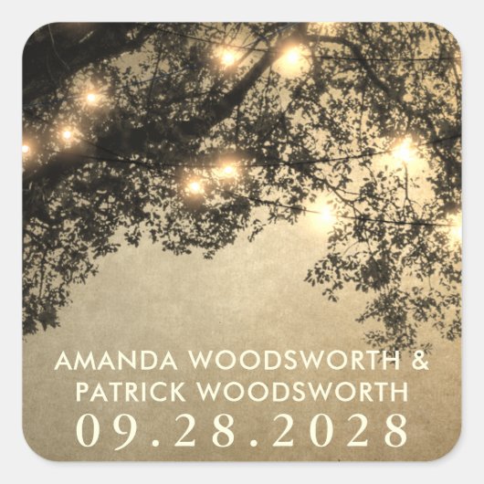 Rustieke  boomtak bruiloft gunst Stickers (Voorkant)