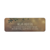 Rustieke boomtakken en String Lights Bruiloft Etiket (Voorkant)