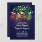 Rustieke boomtakken & lichten verlovingsfeest kaart (Voorkant / Achterkant)