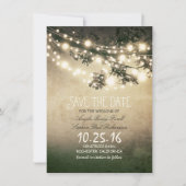 Rustieke boomtakken & string lichten bewaren de da save the date (Voorkant)