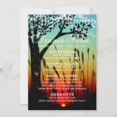 Rustieke Boomverlichting Zonsondergang Trouwdiner  Kaart (Voorkant)
