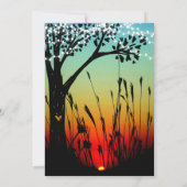 Rustieke Boomverlichting Zonsondergang Trouwdiner  Kaart (Achterkant)