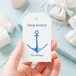 Rustieke bootanker scheepscadeautag cadeaulabel