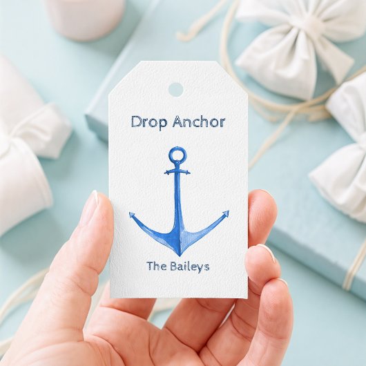 Rustieke bootanker scheepscadeautag cadeaulabel