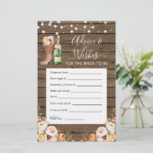 Rustieke Boots & Bubbly Advies & Wensen Kaart (Staand voorkant)