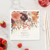 Rustieke bordeaux bloemrijke herfst bruidsdouche  servet (Insitu)