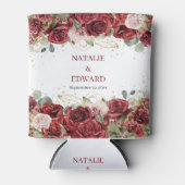 Rustieke bordeaux blos bloesem eucalyptus blikjeskoeler (Voorkant)