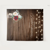 Rustieke bordeauxkleurige bloempot bruiloftsshower wandkleed (Voorkant (horizontaal))