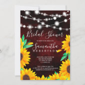 Rustieke bordeauxlichten zonnebloemen vrijgezellen kaart (Voorkant)