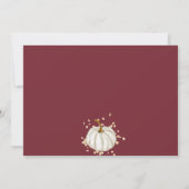 Rustieke bordeauxrode bloemenkleuren pompoen herfs kaart (Achterkant)