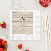 Rustieke bordeauxrode bloemenlantaarn oude schuur  servet (Insitu)