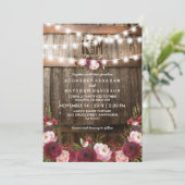 Rustieke bordeauxrode bloemenslinger voor trouwfee kaart (Staand voorkant)