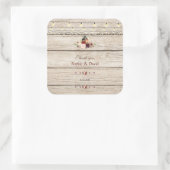 Rustieke bordeauxrode bloemlantaarn oude schuur br vierkante sticker (Tas)