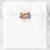 Rustieke borduurwerk Dank u Ronde Sticker (Tas)