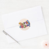 Rustieke borduurwerk Dank u Ronde Sticker (Envelop)