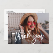 Rustieke borstel belettering afstuderen Dank u Briefkaart (Voorkant / Achterkant)