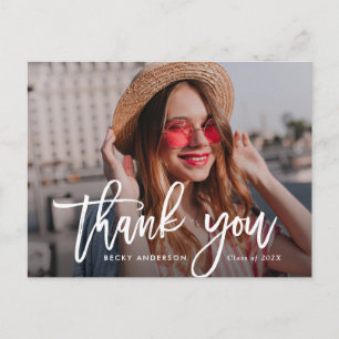 Rustieke borstel belettering afstuderen Dank u Briefkaart