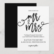 Rustieke Borstel Calligrafie Uitnodiging | Zwart