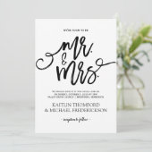 Rustieke borstel kalligrafie uitnodiging | Zwart (Staand voorkant)