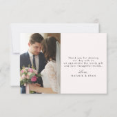 Rustieke borstel typografie bruiloft fotokaart bedankkaart (Achterkant)