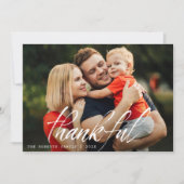 rustieke borstelbelettering Thanksgiving Feestdagenkaart (Voorkant)