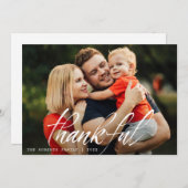 rustieke borstelbelettering Thanksgiving Feestdagenkaart (Voorkant / Achterkant)