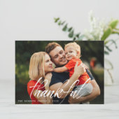 rustieke borstelbelettering Thanksgiving Feestdagenkaart (Staand voorkant)