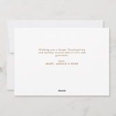 rustieke borstelbelettering Thanksgiving Feestdagenkaart (Achterkant)