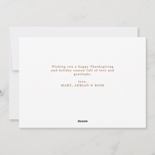 rustieke borstelbelettering Thanksgiving Feestdagenkaart (Achterkant)