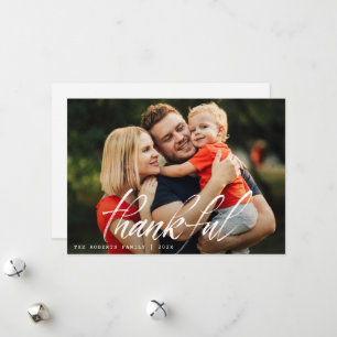 rustieke borstelbelettering Thanksgiving Feestdagenkaart