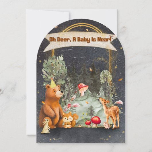 Rustieke bos baby shower uitnodiging (Voorkant)