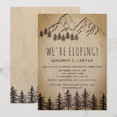 Rustieke Bos Berg Elopement Ontvangst Kaart (Voorkant / Achterkant)