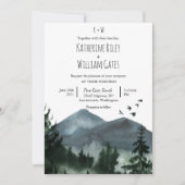 Rustieke bos berg huwelijksuitnodiging kaart (Voorkant)