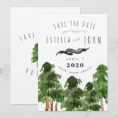 Rustieke Bos Berg Save the Date Trouwen Kaart (Voorkant / Achterkant)