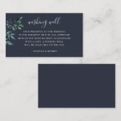 Rustieke bos bladeren marine bruiloft wens goed informatiekaartje (Voorkant / Achterkant)