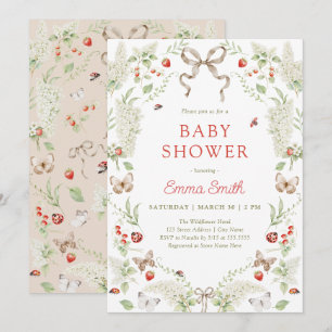 Rustieke bos bloemboog neutrale baby shower kaart