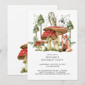 Rustieke bos bosdieren jongen verjaardag kaart (Voorkant / Achterkant)