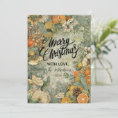 Rustieke Bos Botanische Kerst Feestdagenkaart (Staand voorkant)