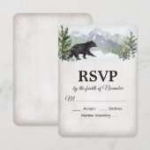 Rustieke Bos Bruiloft Beer RSVP Kaartje (Voorkant / Achterkant)